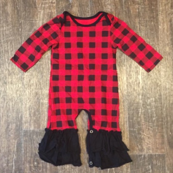 Other - Buffalo Plaid Baby Ruffle Romper